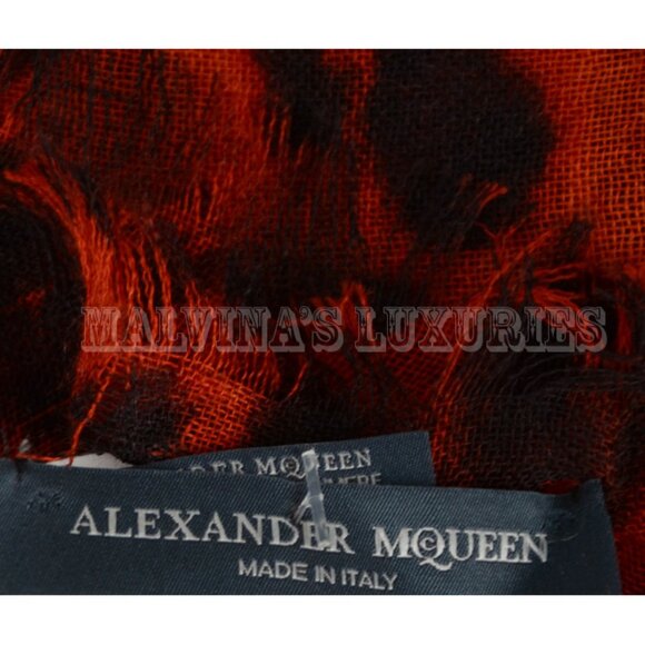 ALEXANDER MCQUEEN SCARF CASHMERE SILK SKULL AND ANIMAL PRINT 50" SQUARE - Picture 6 of 7